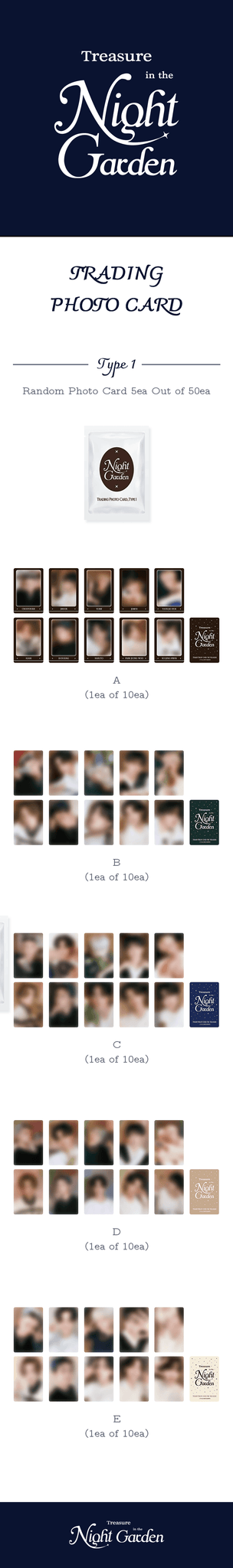 TREASURE - [ NIGHTGARDEN ] Trading Photo Card_Type 1