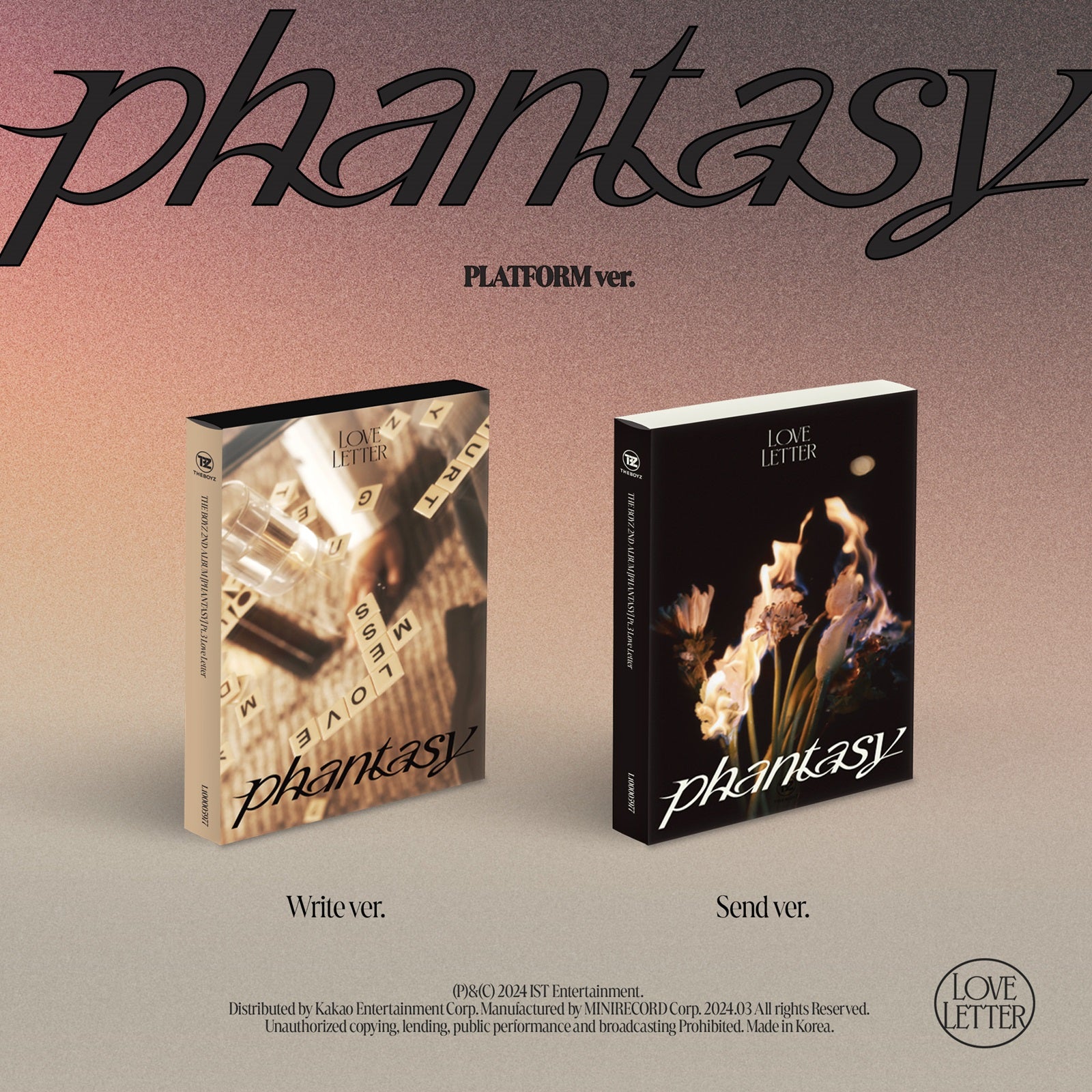 THE BOYZ - PHANTASY_ Pt.3 Love Letter (Platform ver.) (Discounted Sealed Album)