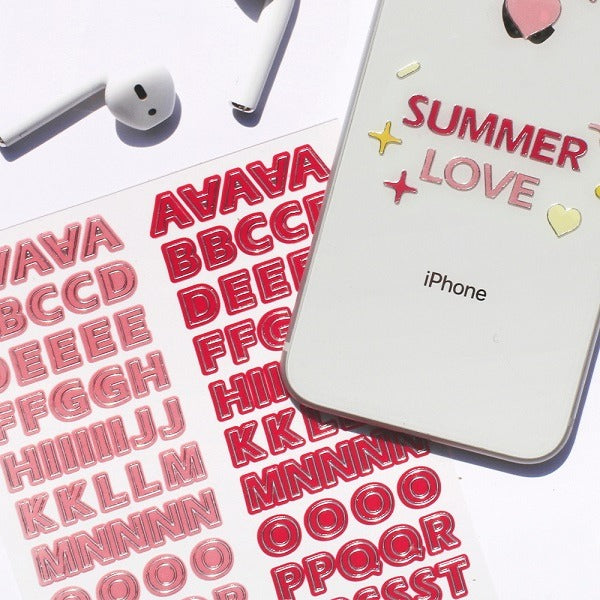 Be On :D Silver and Alphabet Stickers
