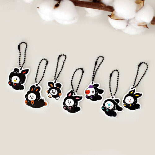 BT21 Black Rabbit Acrylic Keyring
